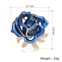 Fashion Rose Alloy Enamel Hollow Out Inlay Rhinestones Glass Women's Brooches main image 5