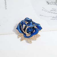 Fashion Rose Alloy Enamel Hollow Out Inlay Rhinestones Glass Women's Brooches main image 4