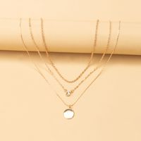 Simple Style Round Alloy Women's Three Layer Necklace main image 4