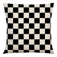 Simple Everyday Color Block Printed Linen Throw Pillow Cover sku image 2