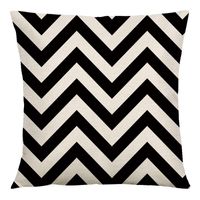 Simple Everyday Color Block Printed Linen Throw Pillow Cover main image 5