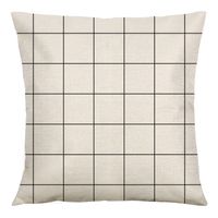 Simple Everyday Color Block Printed Linen Throw Pillow Cover sku image 9