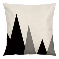 Simple Everyday Color Block Printed Linen Throw Pillow Cover sku image 7