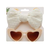 Fashion Heart Shape Solid Color Kids Sunglasses sku image 1