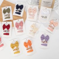 Cute Solid Color Flower Cloth Hair Clip 1 Set main image 1
