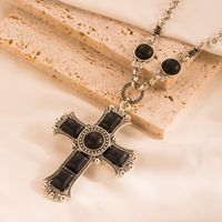 1 Piece Fashion Cross Alloy Plating Inlay Turquoise Silver Plated Women's Sweater Chain main image 6