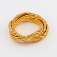 Hip-Hop Solid Color 304 Stainless Steel 18K Gold Plated Bangle In Bulk main image 6