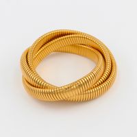 Hip-Hop Solid Color 304 Stainless Steel 18K Gold Plated Bangle In Bulk sku image 14