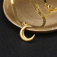 Simple Style Moon Stainless Steel Titanium Steel Pendant Necklace 1 Piece main image 3