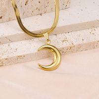 Simple Style Moon Stainless Steel Titanium Steel Pendant Necklace 1 Piece main image 2