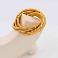 Hip-Hop Solid Color 304 Stainless Steel 18K Gold Plated Bangle In Bulk main image 7