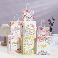 Fashion Letter Flower Kraft Paper Daily Gift Bags 1 Piece main image 1