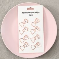 Creative Metal Paper Clip 8 Pack Cute Student Hollow Area Pin Office Learning Materials Bookmark Test Paper Clip sku image 3