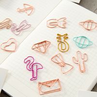 Creative Metal Paper Clip 8 Pack Cute Student Hollow Area Pin Office Learning Materials Bookmark Test Paper Clip main image 3