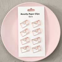 Creative Metal Paper Clip 8 Pack Cute Student Hollow Area Pin Office Learning Materials Bookmark Test Paper Clip sku image 2