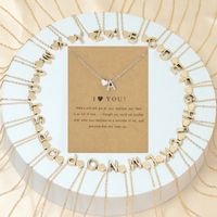 Fashion Letter Heart Shape Alloy Copper Plating Pendant Necklace main image 1
