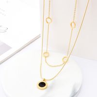 Mode Rond Acier Au Titane Placage Coquille Collier En Couches main image 6