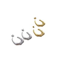 1 Pair Fashion C Shape Irregular Plating Titanium Steel Ear Studs main image 5