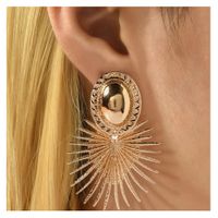 1 Pair Fashion Oval Alloy Metal Drop Earrings main image 1