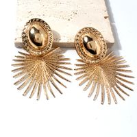 1 Pair Fashion Oval Alloy Metal Drop Earrings sku image 1