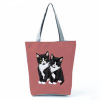 Women's Medium All Seasons Polyester Cat Fashion Square Zipper Tote Bag main image 6