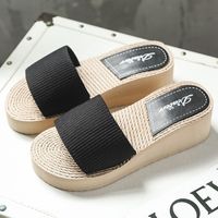 Women's Casual Solid Color Round Toe Slides Slippers sku image 9