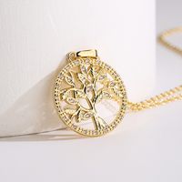 1 Piece Fashion Tree Heart Shape Copper Inlay Zircon Pendant Necklace main image 4