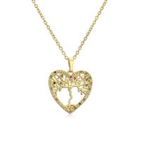 1 Piece Fashion Tree Heart Shape Copper Inlay Zircon Pendant Necklace sku image 1