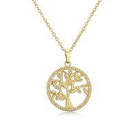 1 Piece Fashion Tree Heart Shape Copper Inlay Zircon Pendant Necklace sku image 2