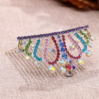 Fashion Crown Alloy Hollow Out Inlay Rhinestones Hair Combs 1 Piece main image 5