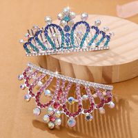 Fashion Crown Alloy Hollow Out Inlay Rhinestones Hair Combs 1 Piece main image 2