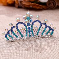 Fashion Crown Alloy Hollow Out Inlay Rhinestones Hair Combs 1 Piece sku image 3