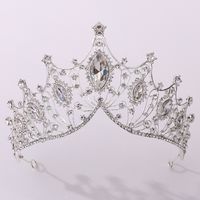 Elegant Crown Artificial Crystal Alloy Inlay Rhinestones Crown 1 Piece sku image 1