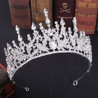 Elegant Oval Crown Alloy Rhinestone Inlay Artificial Crystal Crown 1 Piece main image 3