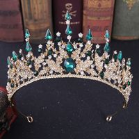 Elegant Oval Crown Alloy Rhinestone Inlay Artificial Crystal Crown 1 Piece sku image 6