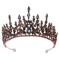 Elegant Oval Crown Alloy Rhinestone Inlay Artificial Crystal Crown 1 Piece sku image 7