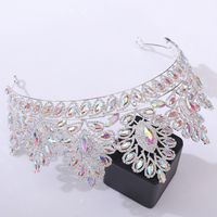 Fashion Water Droplets Crown Alloy Rhinestone Crown 1 Piece main image 5