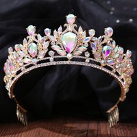 Fashion Water Droplets Crown Alloy Rhinestone Crown 1 Piece main image 6