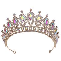 Fashion Water Droplets Crown Alloy Rhinestone Crown 1 Piece main image 2