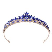 Fashion Leaf Alloy Hollow Out Inlay Crystal Rhinestones Crown 1 Piece main image 5