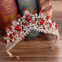 Fashion Water Droplets Crown Alloy Hollow Out Inlay Rhinestones Crown 1 Piece main image 5