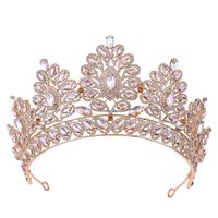 Fashion Oval Crown Alloy Hollow Out Inlay Rhinestones Crown 1 Piece main image 5