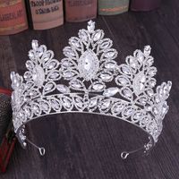 Fashion Oval Crown Alloy Hollow Out Inlay Rhinestones Crown 1 Piece main image 6