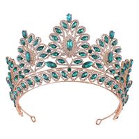 Fashion Oval Crown Alloy Hollow Out Inlay Rhinestones Crown 1 Piece main image 4