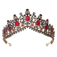 Fashion Water Droplets Crown Alloy Hollow Out Inlay Rhinestones Crown 1 Piece main image 4