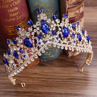 Fashion Water Droplets Crown Alloy Hollow Out Inlay Rhinestones Crown 1 Piece main image 3