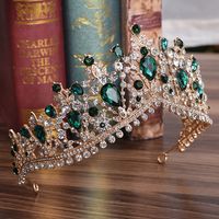 Fashion Water Droplets Crown Alloy Hollow Out Inlay Rhinestones Crown 1 Piece main image 2