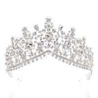 Fashion Water Droplets Crown Alloy Hollow Out Inlay Rhinestones Crown 1 Piece sku image 1