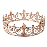 Fashion Crown Alloy Inlay Artificial Gemstones Crown 1 Piece main image 1