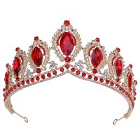 Retro Crown Alloy Inlay Artificial Gemstones Crown 1 Piece sku image 3